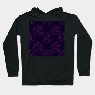 Purple and Hot Pink Stone Pentagrams Hoodie